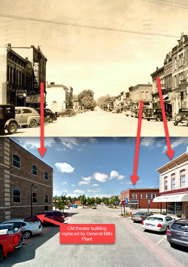 Reed Theatre - Then And Now - Old Theater Replaced By General Mills Plant (newer photo)